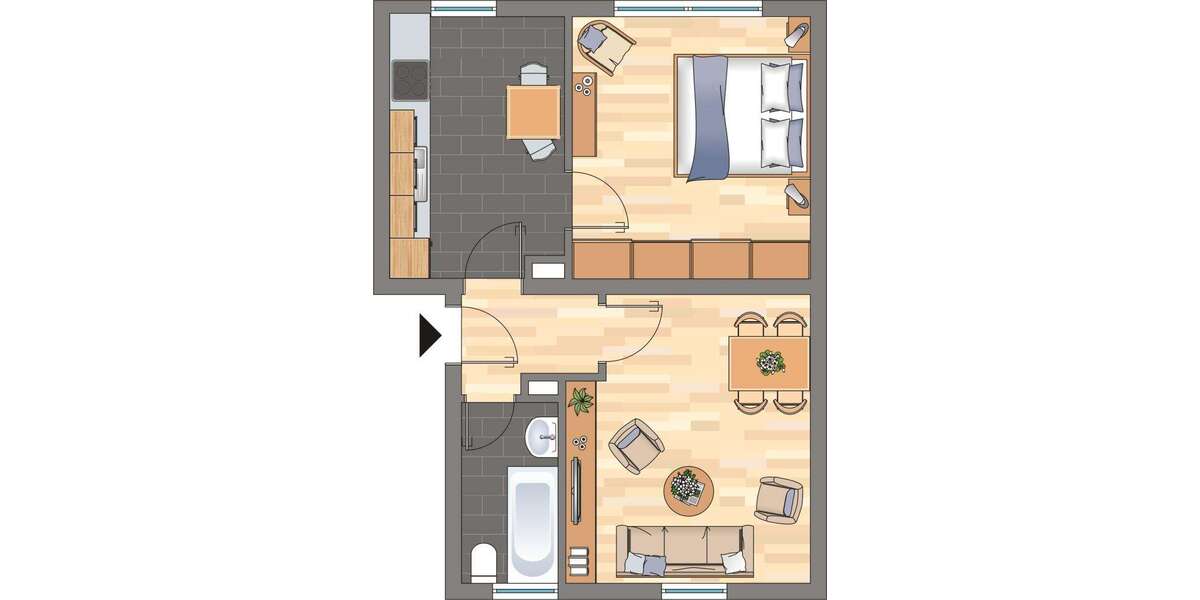 Etagenwohnung Übach-Palenberg Palenberg - 2 Zimmer, 50 m&sup2;, 369&euro; | Angebot:26098186