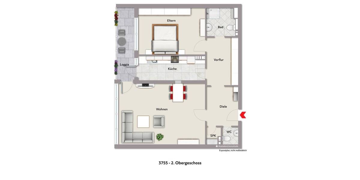 Etagenwohnung Aachen Aachen-Mitte - 2 Zimmer, 84 m&sup2;, 265.000&euro; | Angebot:26192168