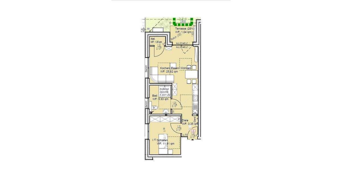 Etagenwohnung Geilenkirchen / Niederheid Tripsrath - 2 Zimmer, 49 m&sup2;, 213.600&euro; | Angebot:25687018