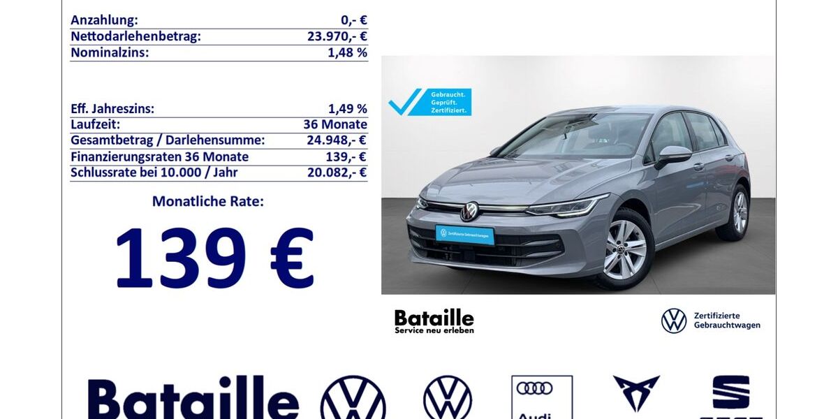 VW Golf 8.492 km 23.970 &euro; Jülich 52428