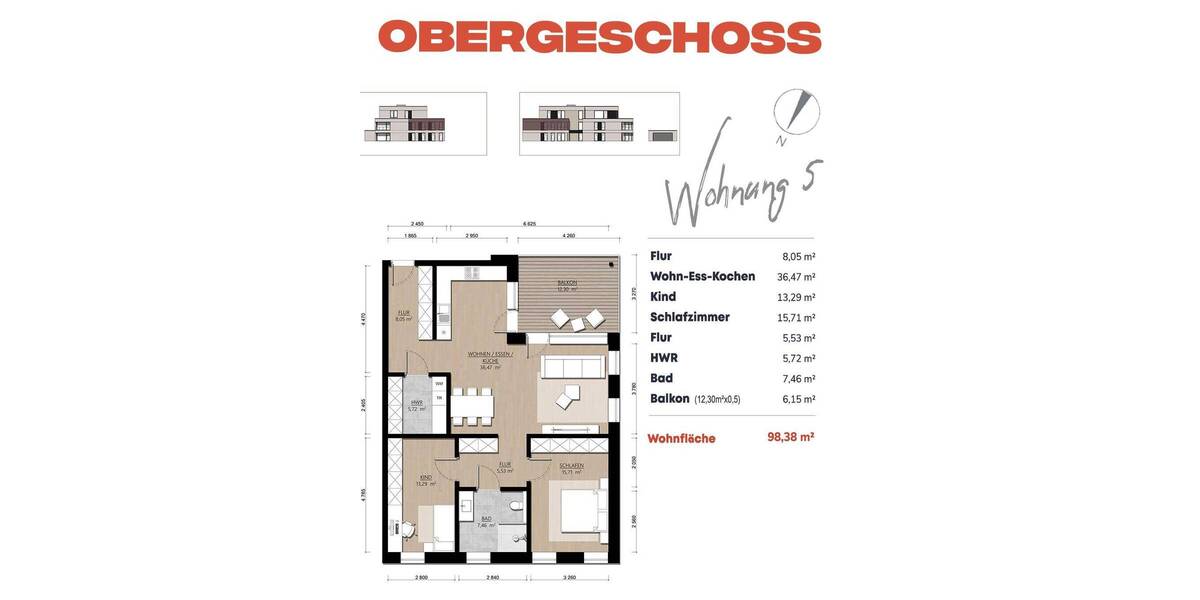 Etagenwohnung Heinsberg Unterbruch - 3 Zimmer, 98 m&sup2;, 389.000&euro; | Angebot:26203175
