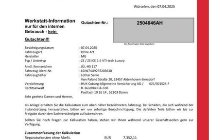 MG ZS 44.750 km 9.990 &euro; Übach Palenberg 52531