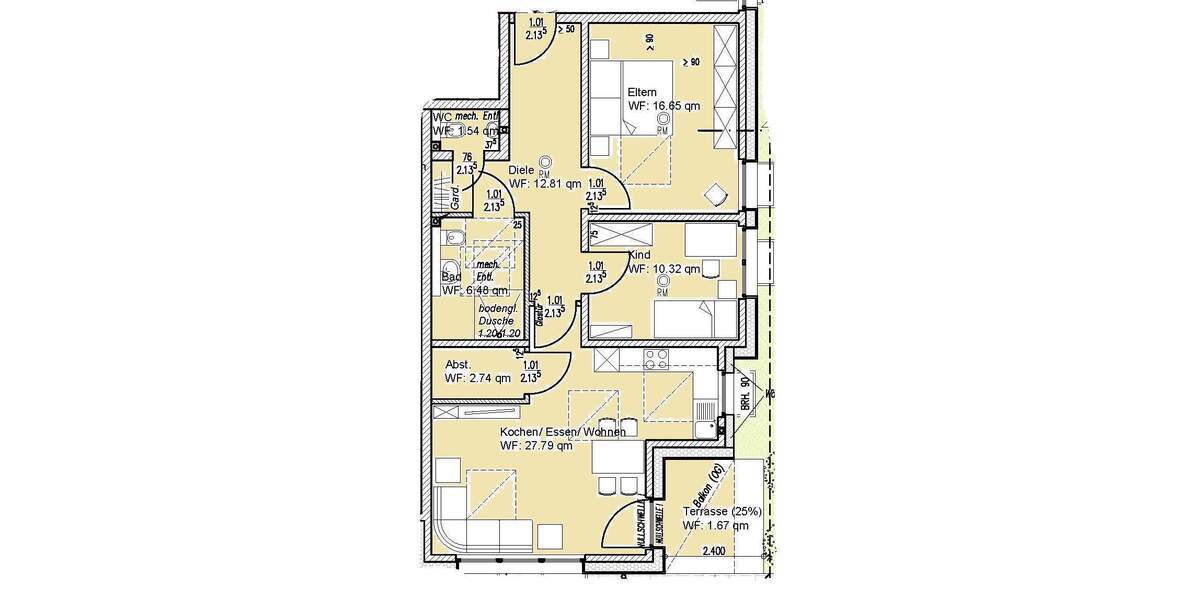 Etagenwohnung Geilenkirchen / Niederheid Tripsrath - 3 Zimmer, 80 m&sup2;, 336.000&euro; | Angebot:25686982