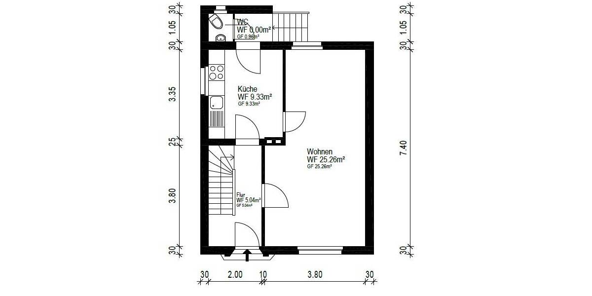 Einfamilienhaus Gangelt - 3 Zimmer, 70 m&sup2;, 169.000&euro; | Angebot:26192219