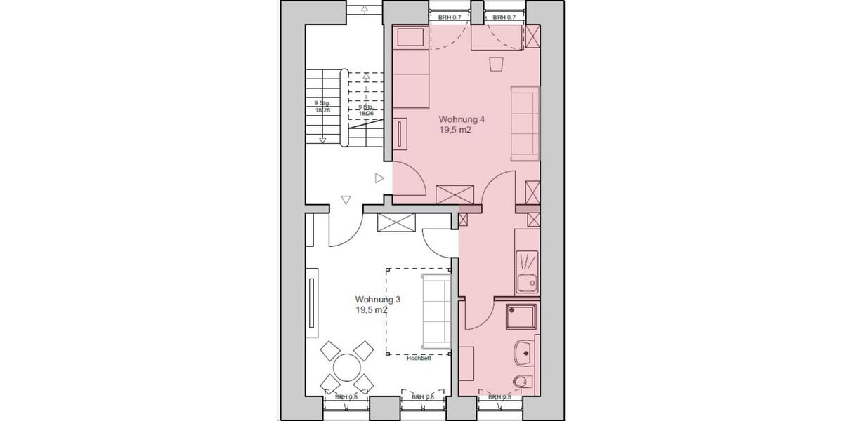 Etagenwohnung Aachen Aachen-Mitte - 1 Zimmer, 20 m&sup2;, 280&euro; | Angebot:25947632