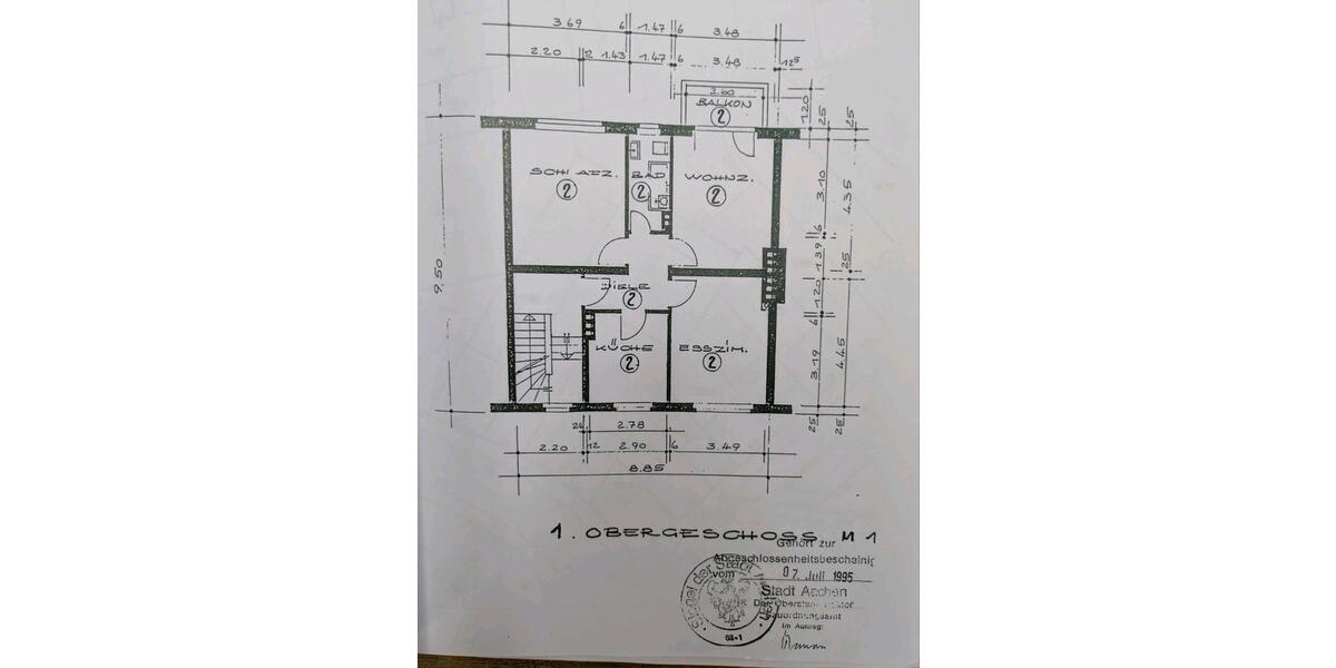 Etagenwohnung Aachen Aachen-Mitte - 3 Zimmer, 64 m&sup2;, 225.000&euro; | Angebot:27096201