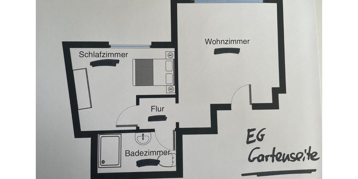 Erdgeschoßwohnung Baesweiler - 2 Zimmer, 34 m&sup2;, 300&euro; | Angebot:26413925