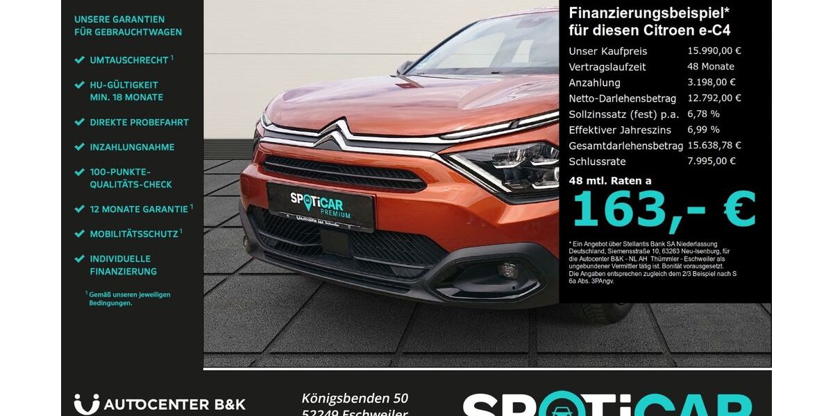 Citroen ë-C4 28.980 km 15.490 &euro; Eschweiler 52249