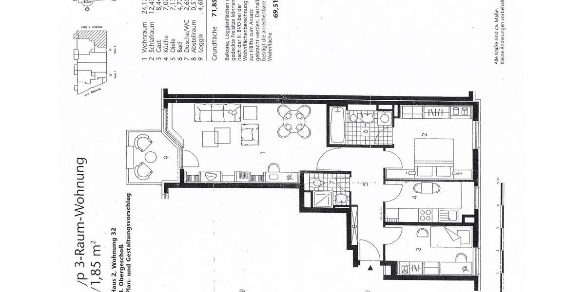 Etagenwohnung Aachen Aachen-Mitte - 3 Zimmer, 68 m&sup2;, 280.000&euro; | Angebot:26100519