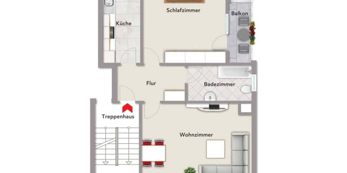Etagenwohnung Aachen Eilendorf - 2 Zimmer, 63 m&sup2;, 216.000&euro; | Angebot:26570888