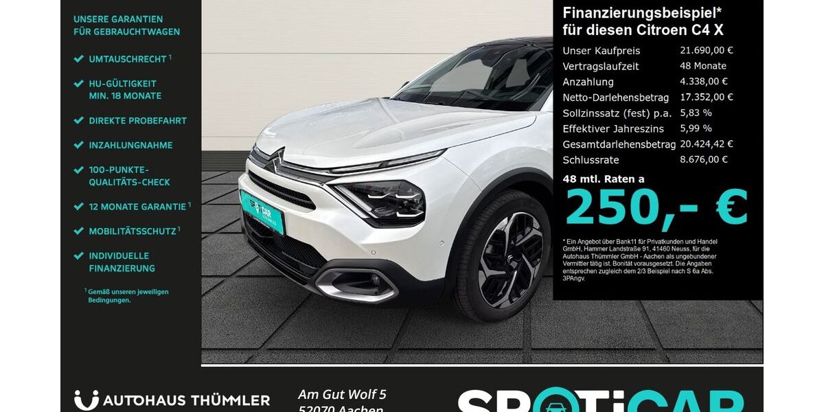 Citroen C4 X 31.540 km 21.590 &euro; Aachen 52070