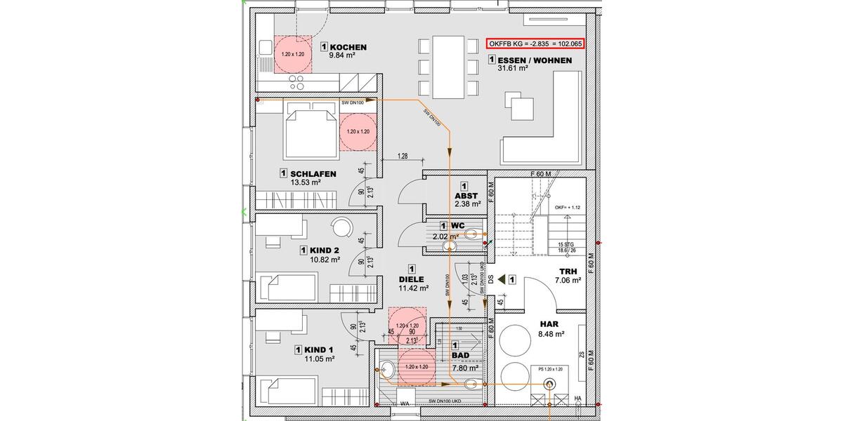 Etagenwohnung Übach-Palenberg Palenberg - 3 Zimmer, 91 m&sup2;, 1.269&euro; | Angebot:26623761