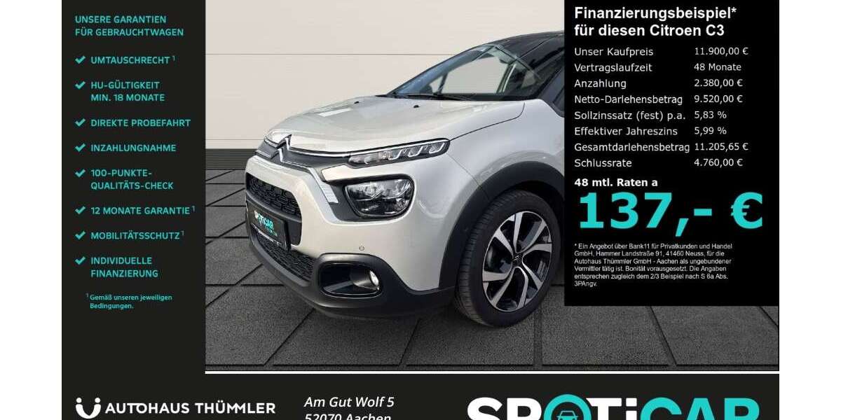 Citroen C3 39.800 km 11.900 &euro; Aachen 52070