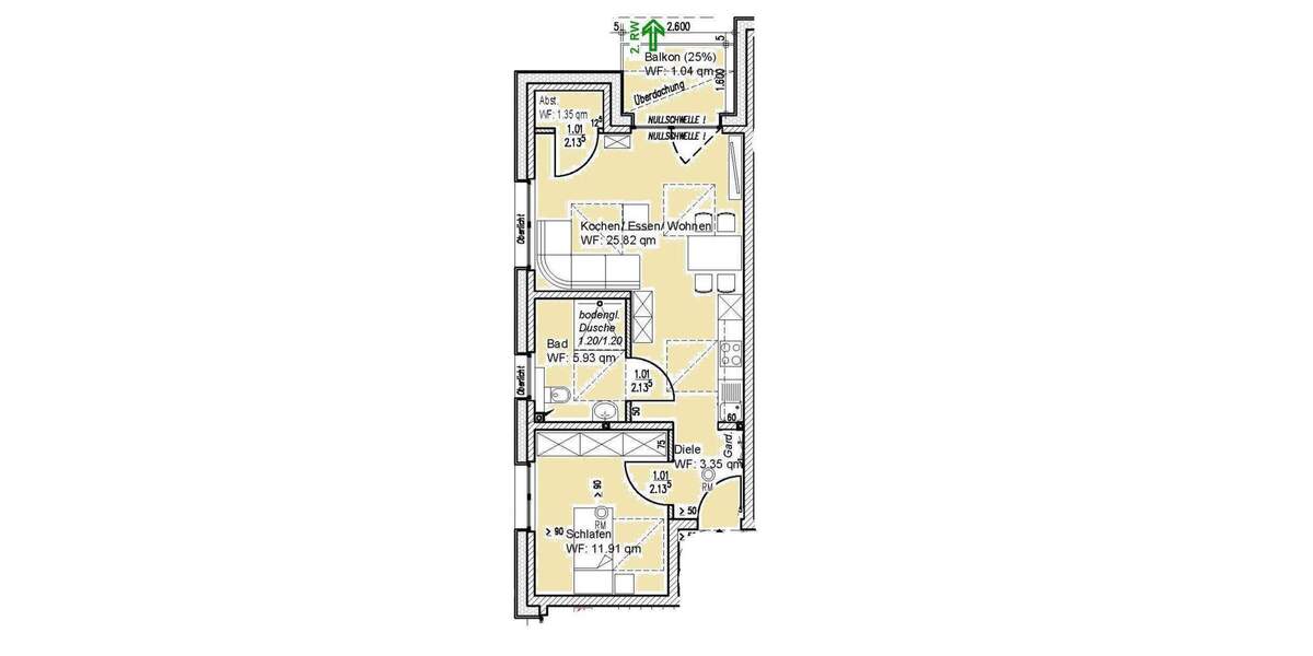 Etagenwohnung Geilenkirchen / Niederheid Tripsrath - 2 Zimmer, 49 m&sup2;, 212.200&euro; | Angebot:25687012