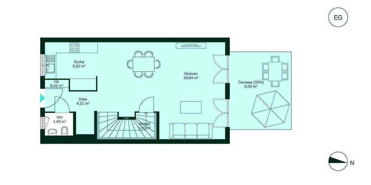 Reihenmittelhaus Düren Mariaweiler-Hoven - 4 Zimmer, 103 m&sup2;, 429.900&euro; | Angebot:26916532