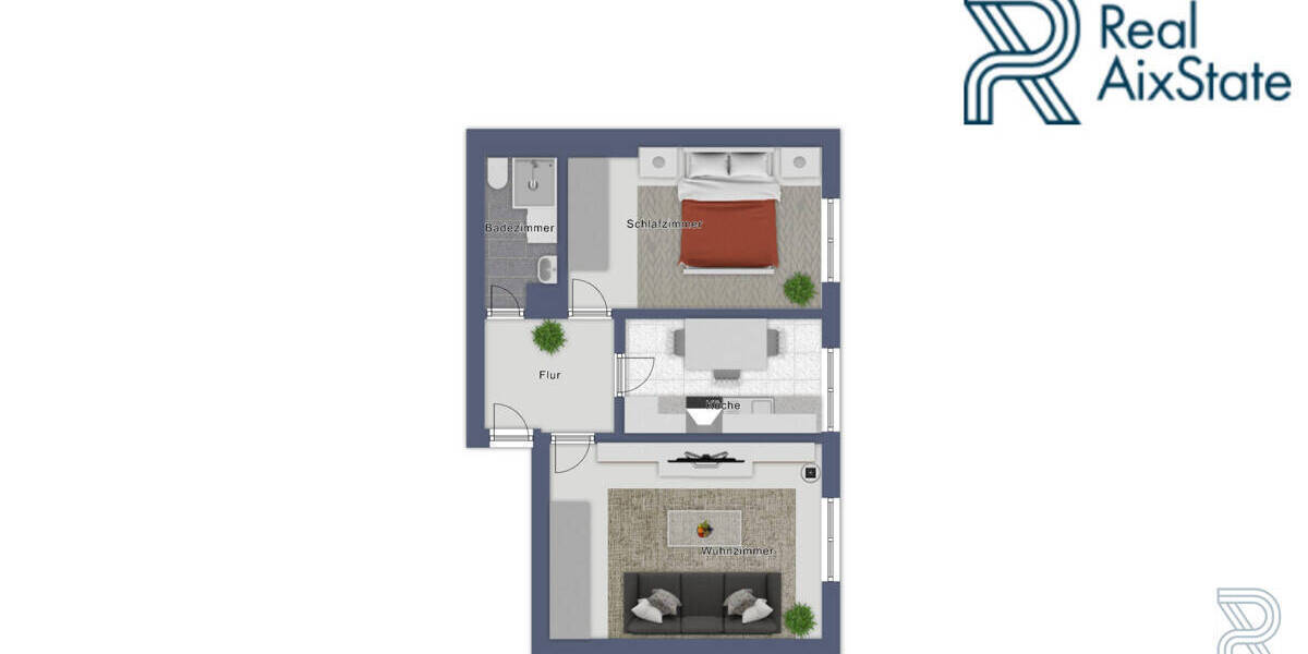 Etagenwohnung Aachen Aachen-Mitte - 2 Zimmer, 57 m&sup2;, 210.000&euro; | Angebot:26155992