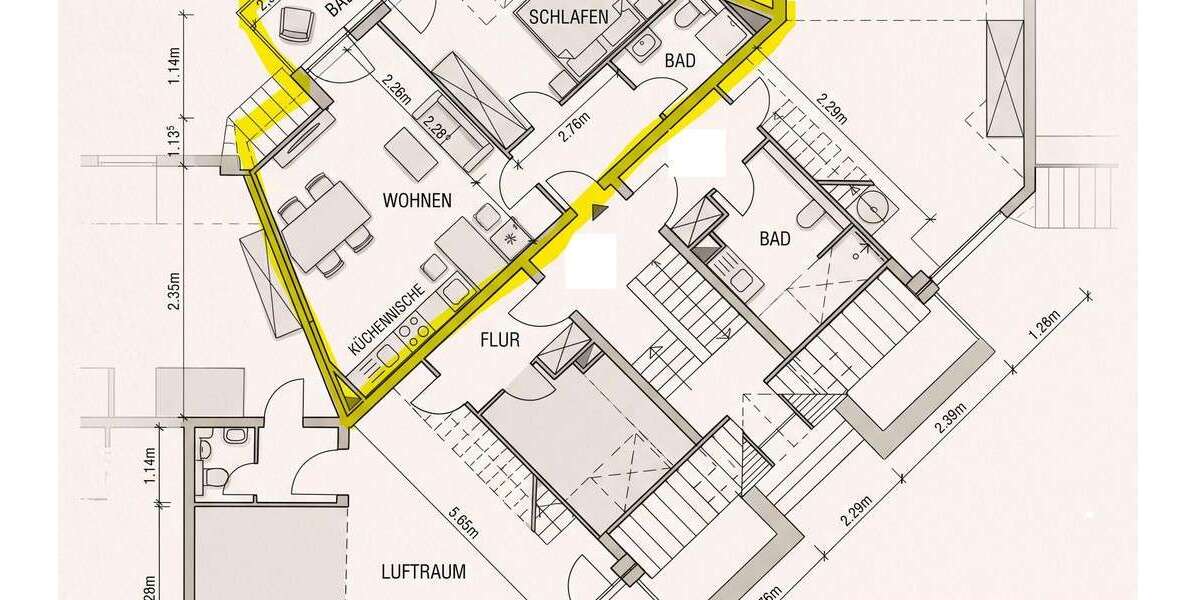 Etagenwohnung Herzogenrath - 2 Zimmer, 51 m&sup2;, 165.970&euro; | Angebot:26977750