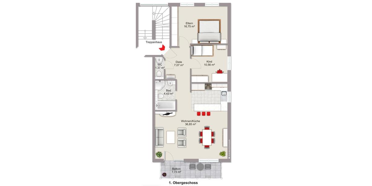Etagenwohnung Aachen Aachen-Mitte - 3 Zimmer, 81 m&sup2;, 340.000&euro; | Angebot:26961066