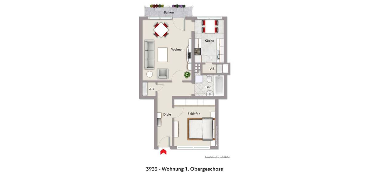 Etagenwohnung Herzogenrath Kohlscheid - 2 Zimmer, 67 m&sup2;, 135.000&euro; | Angebot:26192226