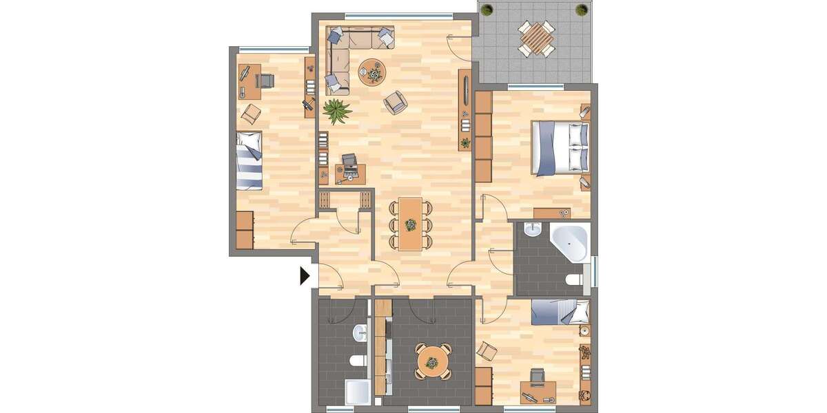 Etagenwohnung Alsdorf Busch - 4 Zimmer, 90 m&sup2;, 494&euro; | Angebot:26149903