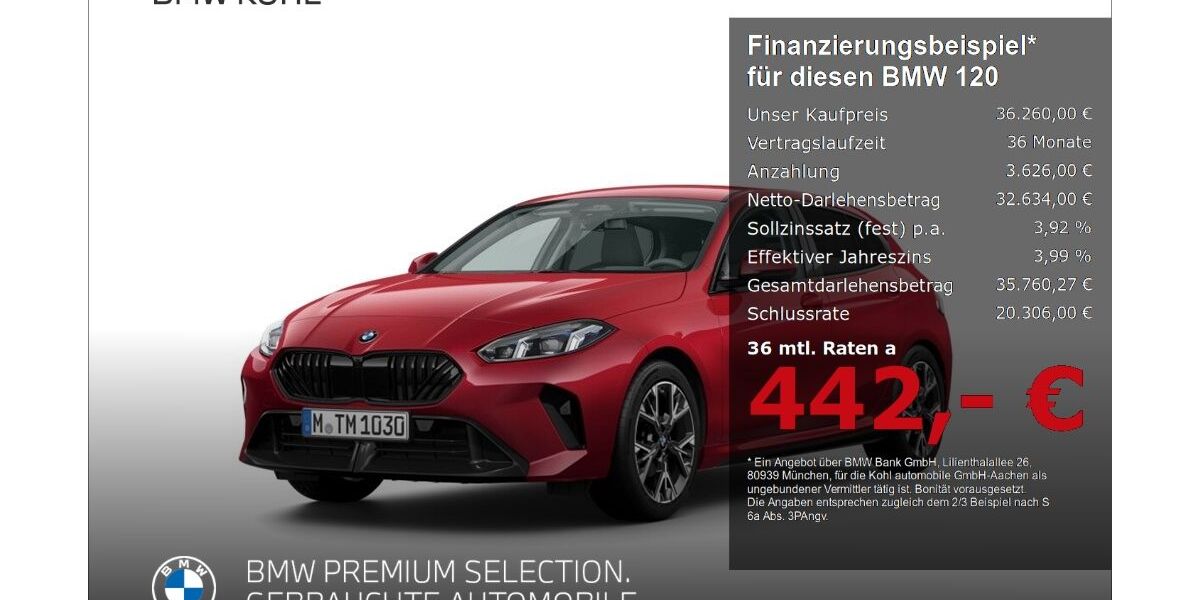 BMW 120 13.903 km 36.260 &euro; Aachen 52078