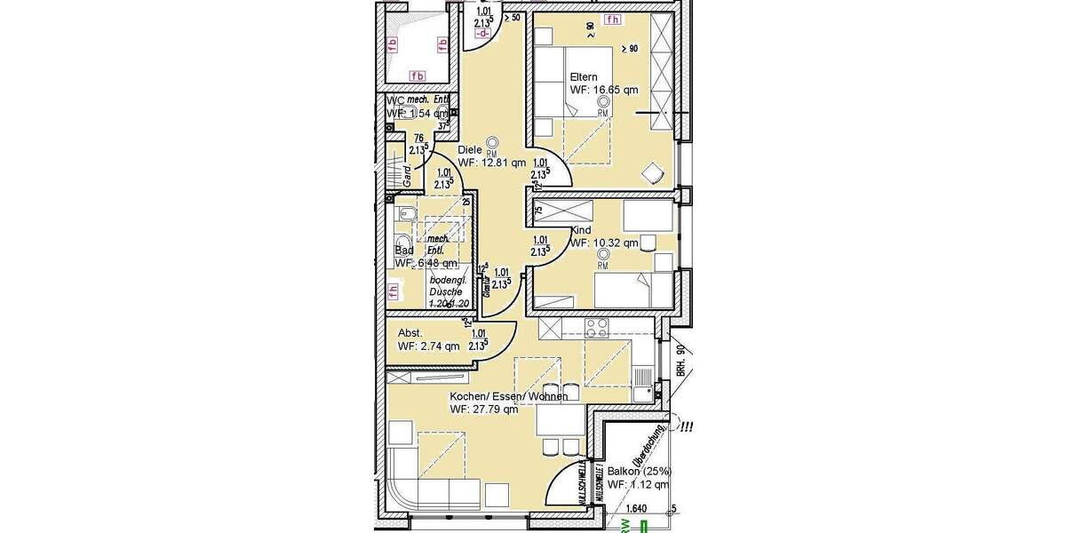Etagenwohnung Geilenkirchen / Niederheid Tripsrath - 3 Zimmer, 79 m&sup2;, 333.800&euro; | Angebot:25686984