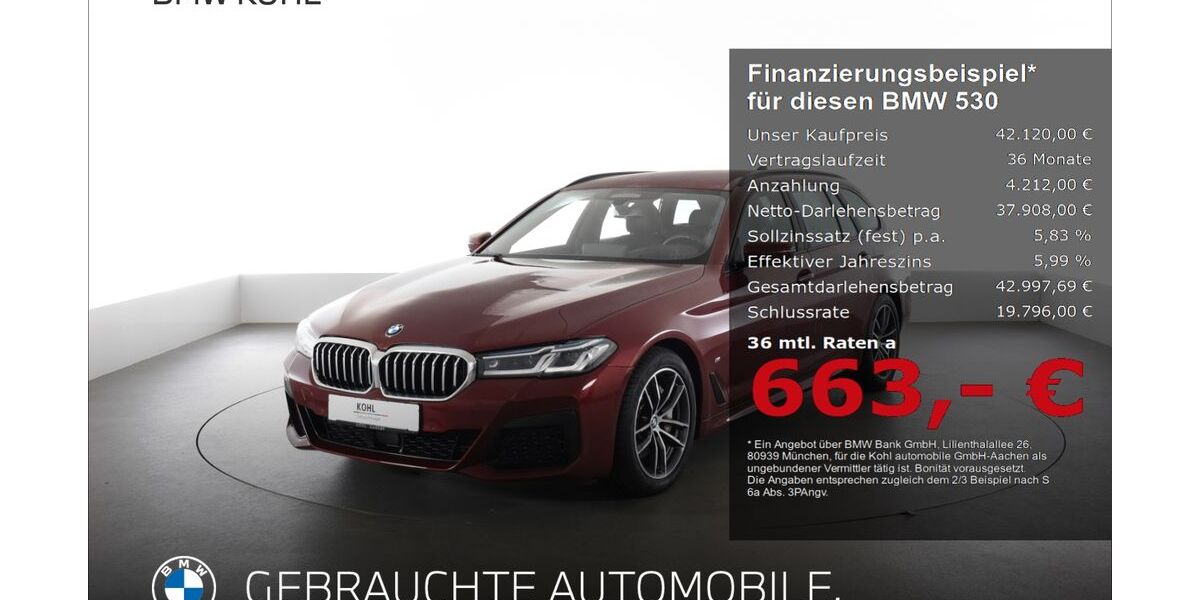 BMW 530 44.190 km 42.120 &euro; Aachen 52078