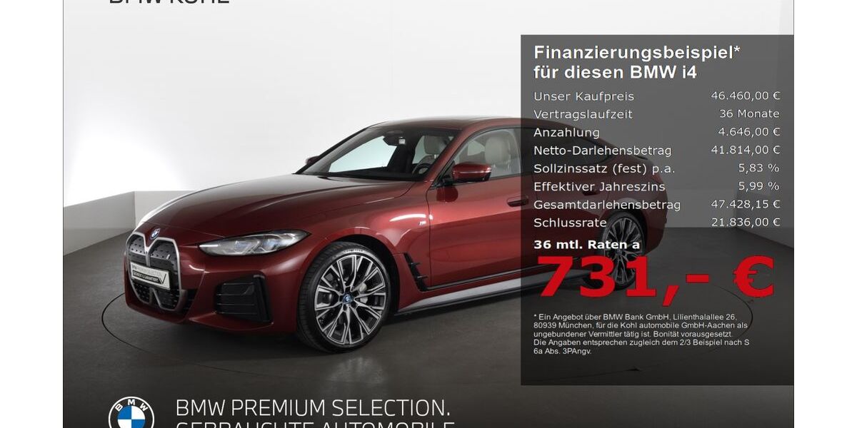 BMW i4 21.853 km 46.460 &euro; Aachen 52078