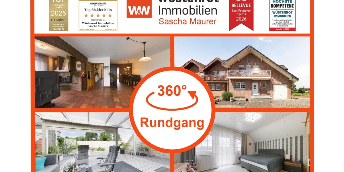 3D: Familienglück in ruhiger Lage - Sehr gepflegtes Einfamilienhaus mit Kamin, Balkon und viel Platz - Reihenendhaus Gangelt | Angebot:26748668