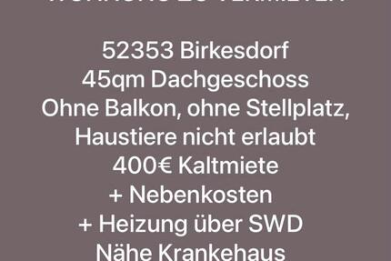 Wohnung Düren Mariaweiler-Hoven - 1.5 Zimmer, 45 m&sup2;, 400&euro; | Angebot:27608774