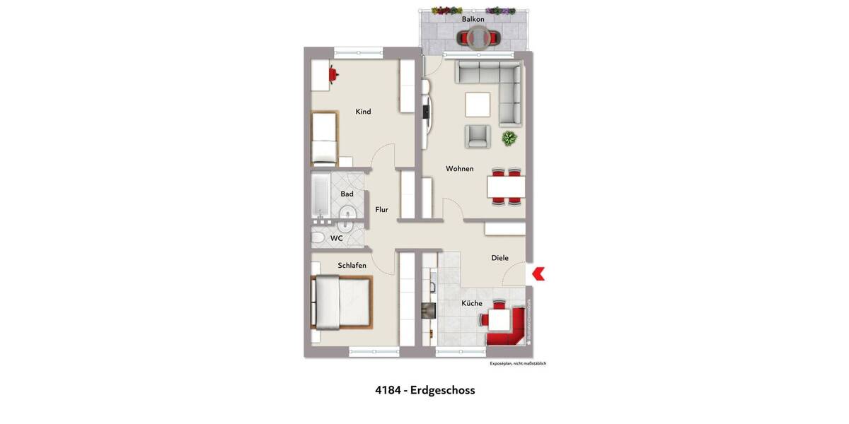 Etagenwohnung Aachen Aachen-Mitte - 3 Zimmer, 83 m&sup2;, 215.000&euro; | Angebot:26176719