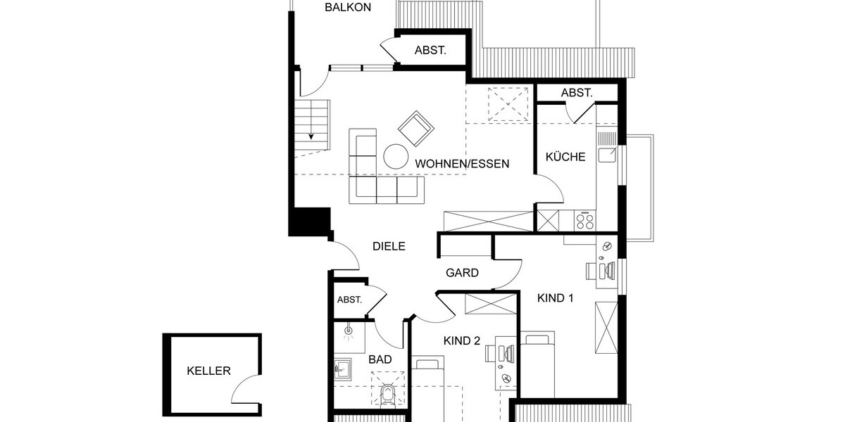 Kohlscheid – Wohnen auf zwei Ebenen, investieren mit Weitblick - Etagenwohnung Herzogenrath | Angebot:27289406