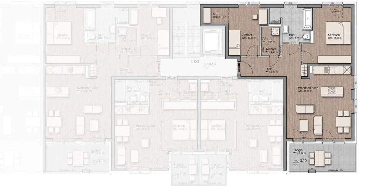 Etagenwohnung Aachen Aachen-Mitte - 3 Zimmer, 83 m&sup2;, 1.399&euro; | Angebot:25797321