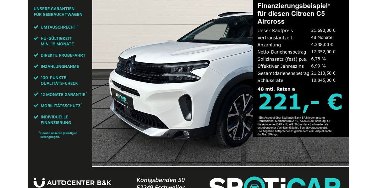 Citroen C5 Aircross 65.200 km 19.990 &euro; Eschweiler 52249