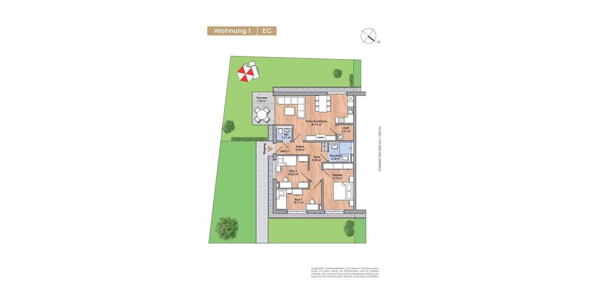 Terrassenwohnung Würselen Broichweiden - 4 Zimmer, 86 m&sup2;, 412.100&euro; | Angebot:26753870