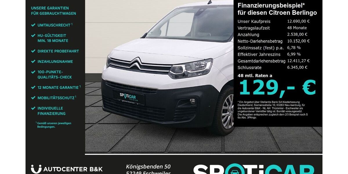 Citroen Berlingo 60.300 km 11.690 &euro; Eschweiler 52249
