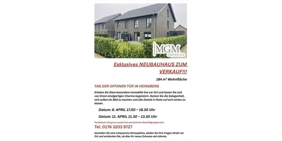 Doppelhaushälfte Heinsberg Schafhausen - 5 Zimmer, 184 m&sup2;, 449.000&euro; | Angebot:26162864