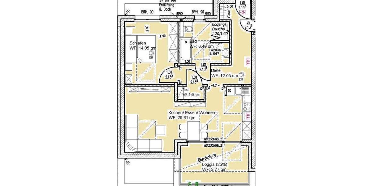 Etagenwohnung Geilenkirchen / Niederheid Tripsrath - 2 Zimmer, 68 m&sup2;, 289.800&euro; | Angebot:25687007
