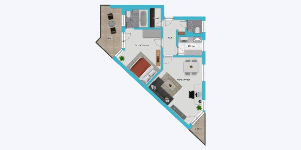 Etagenwohnung Aachen / Brand Brand - 2 Zimmer, 57 m&sup2;, 178.455&euro; | Angebot:26037113