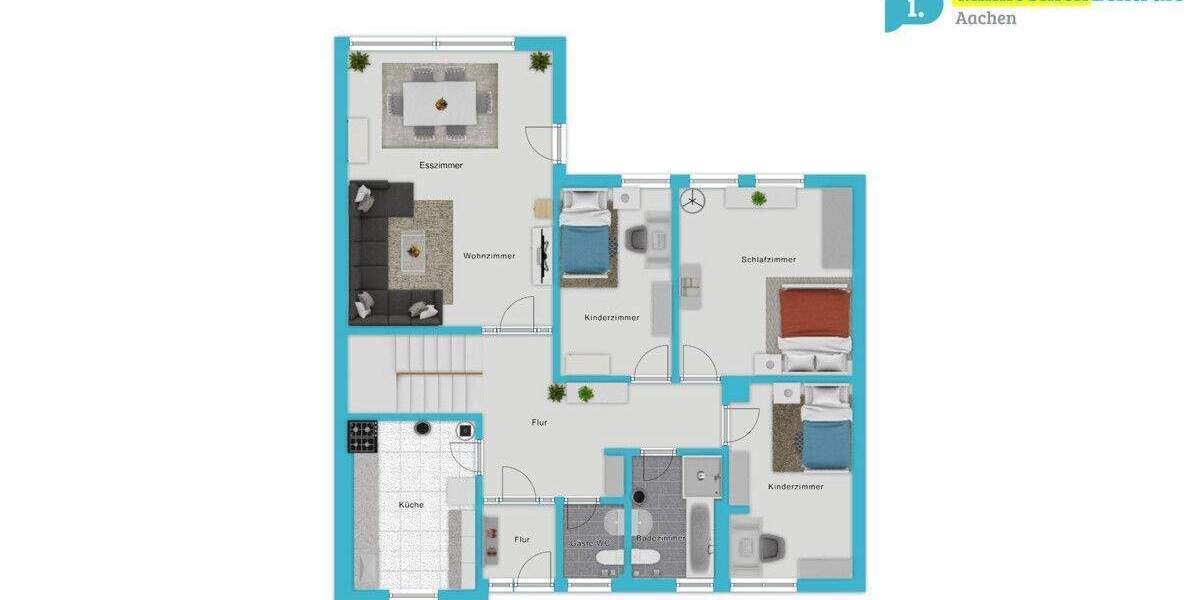 Reihenmittelhaus Aachen Aachen-Mitte - 7 Zimmer, 145 m&sup2;, 476.619&euro; | Angebot:25674541