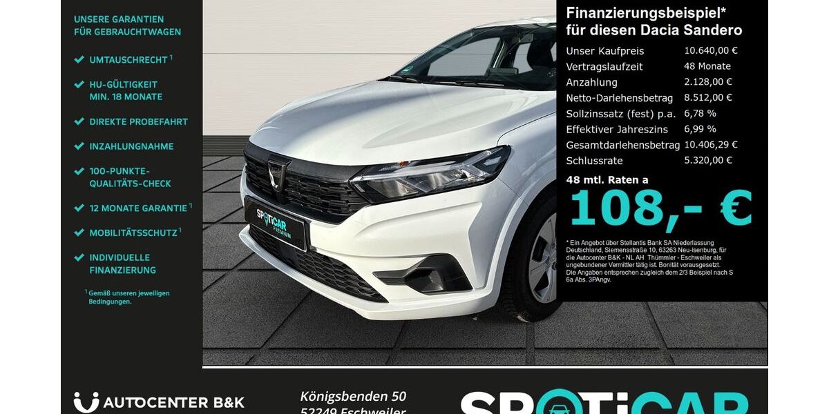 Dacia Sandero 39.100 km 10.640 &euro; Eschweiler 52249